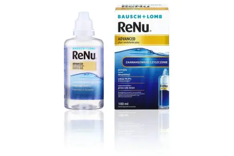 Płyn do soczewek ReNu Advanced Bausch+Lomb. Zaawansowane czyszczenie i dezynfekcja dla komfortu przez cały dzień. Skład płynu do soczewek zapewnia higienę.