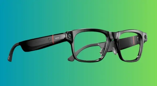 Eleganckie okulary Solos, które mogą pomóc niewidomym w codziennym życiu, z kamerą i technologią.