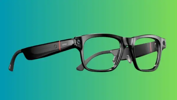 Eleganckie okulary Solos, które mogą pomóc niewidomym w codziennym życiu, z kamerą i technologią.